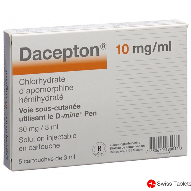 Dacepton Injektionslösung 30mg/3ml 5 Patrone 3ml buy online