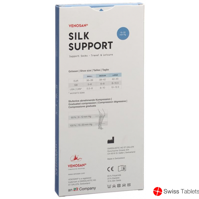 Venosan Silk A-d Support Socks S Silver 1 pair buy online