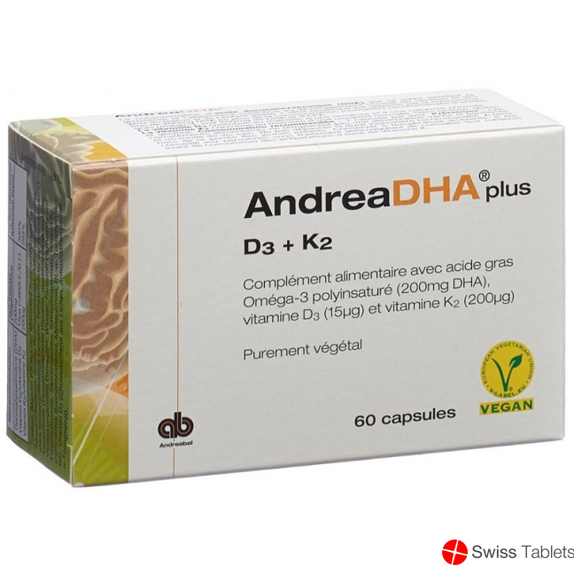 Andreadha Plus Omega-3 Vit D3+k2 Kapseln Vegan 60 Stück buy online