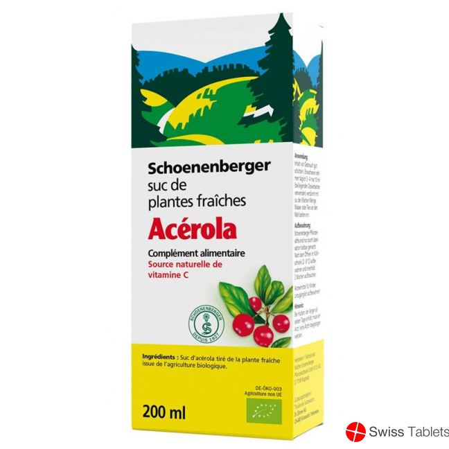 Schönenberger Acerola Nature Fruit Juice Organic 200ml buy online
