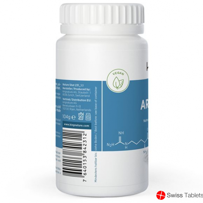 Kingnature Arginin Vida Kapseln 2250mg Dose 120 Stück buy online