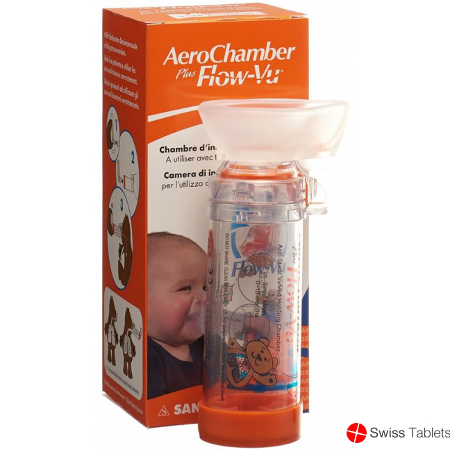 Aerochamber Plus Flow-vu mit Maske (0-18 M) Orange buy online
