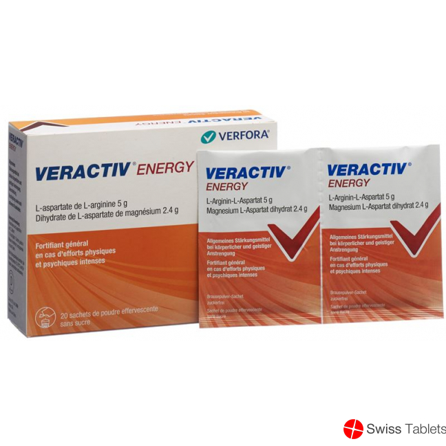 Veractiv Energy Brause Pulver Beutel 20 Stück buy online