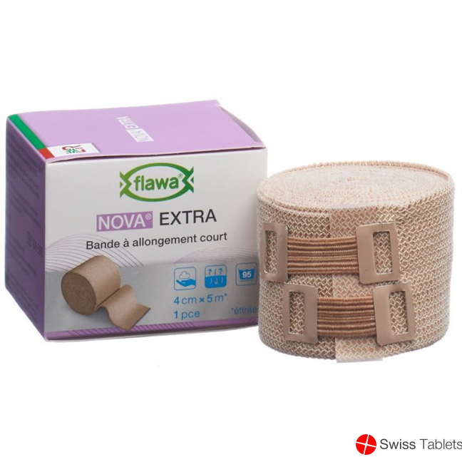 Flawa Nova Extra short stretch bandage 4cmx5m tan
