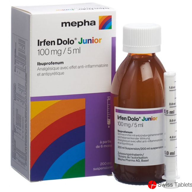 Irfen Dolo Junior Suspension 100mg/5ml Flasche 200ml buy online