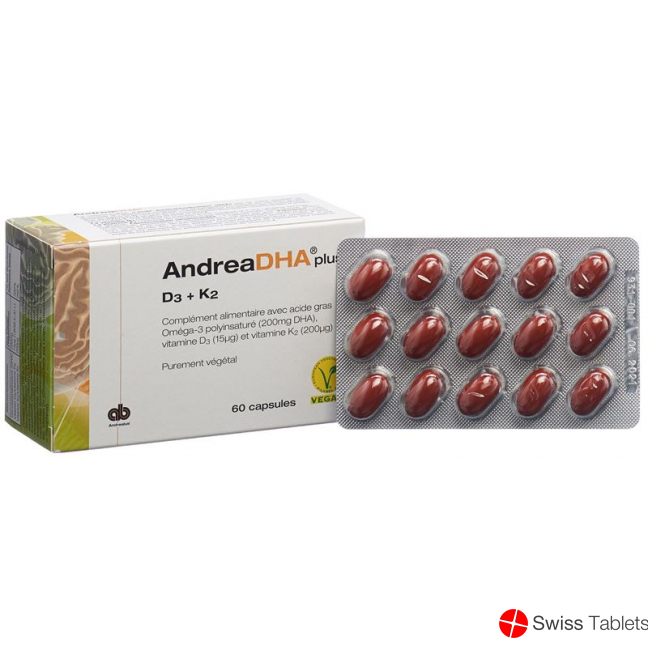 Andreadha Plus Omega-3 Vit D3+k2 Kapseln Vegan 60 Stück buy online