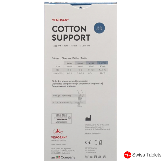 Venosan Cotton A-d Support Socks L Black 1 Paar buy online