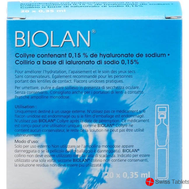 Biolan Augentropfen 20 Monodosis 0.35ml buy online