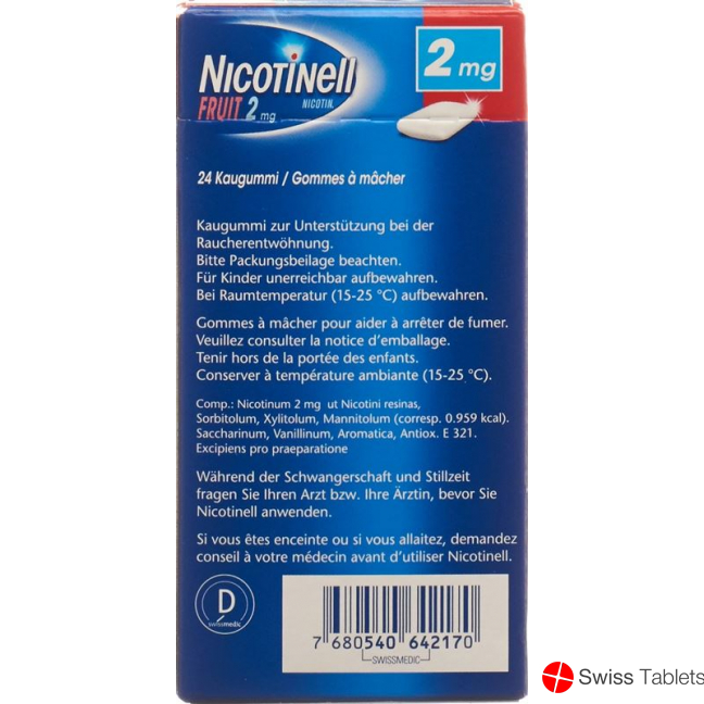 Nicotinell Fruit 2mg 24 Kaugummi buy online