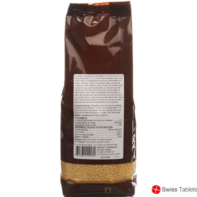 Biofarm Schweizer Goldhirse Knospe 500g buy online