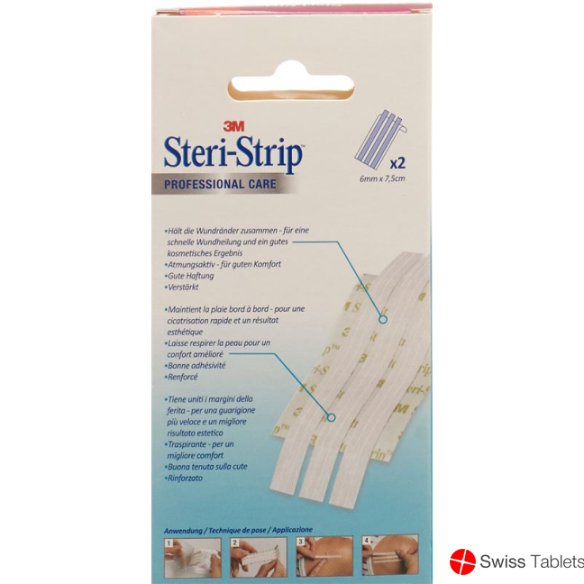 3M Steri Strip 6x75mm Weiss Verstärkt 2x 3 Stück buy online