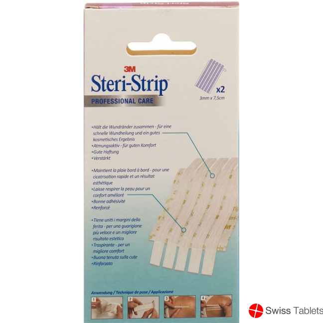 3M Steri Strip 3x75mm Weiss Verstärkt 2x 5 Stück buy online