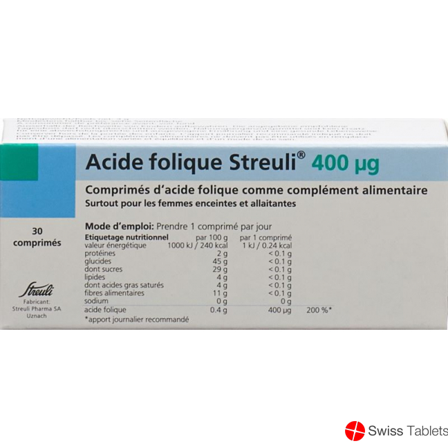 Folsäure Streuli Tabletten 400µg 30 Stück buy online