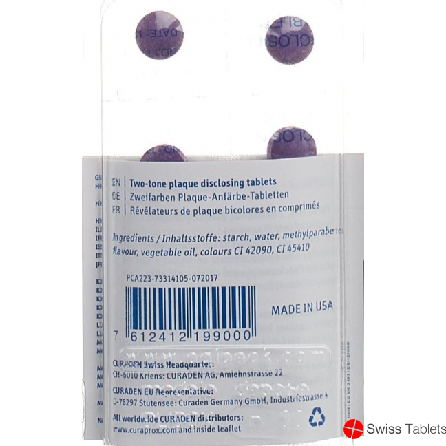 Curaprox Pca 223 Plaquesearch Anfärbetabletten 12 Stück buy online