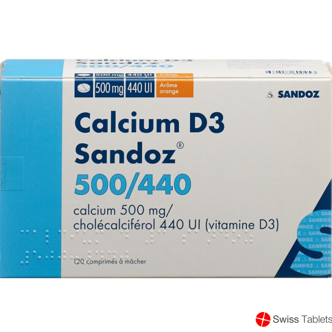 Calcium D3 Sandoz Kautabletten 500/440 Orange 120 Stück buy online