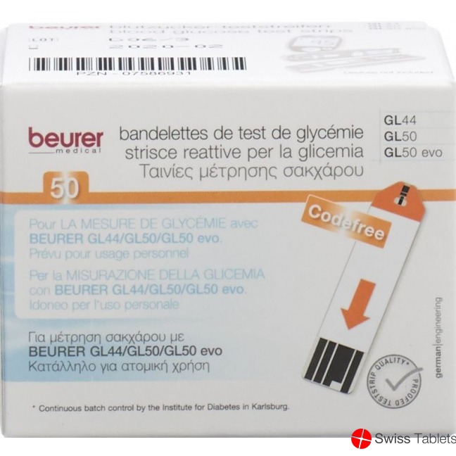 Beurer Teststreifen F Gl44+gl50 Mmol/l 2x 25 Stück buy online