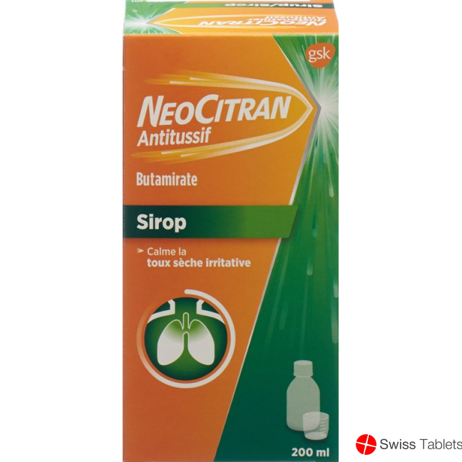 NeoCitran cough suppressants syrup 15 mg / 10 ml 200 ml Glasfl