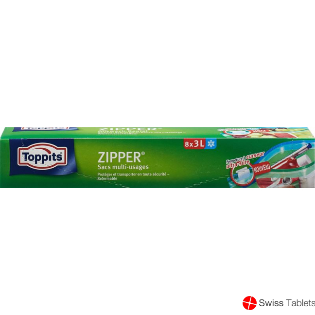 Toppits Zipper Allzweckbeutel 3L 8 Stück buy online