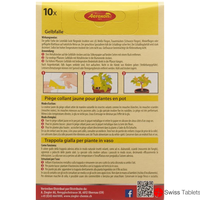 Aeroxon Gelbfalle für Topfpflanzen 10 Stück buy online