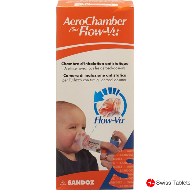Aerochamber Plus Flow-vu mit Maske (0-18 M) Orange buy online