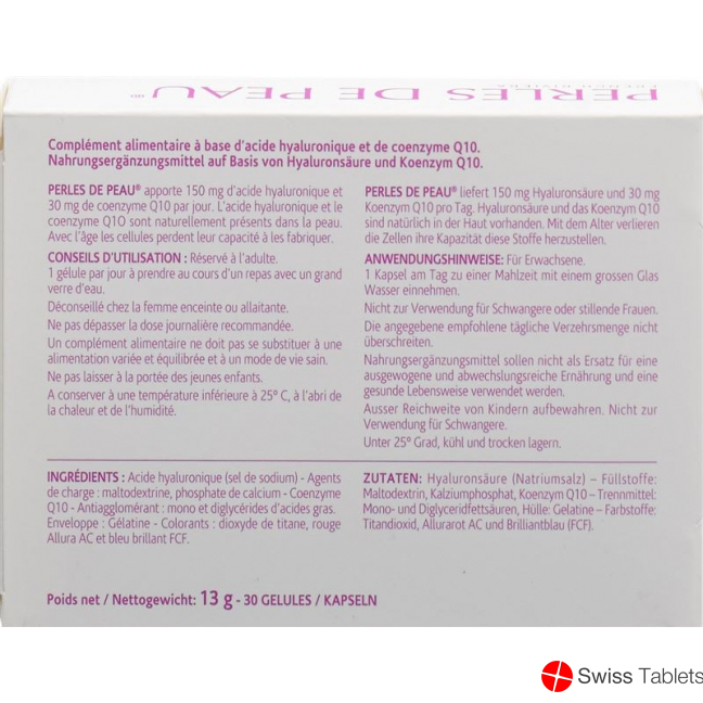 Perles De Peau Hyaluronsäure+Q10 Kapseln 30 Stück buy online
