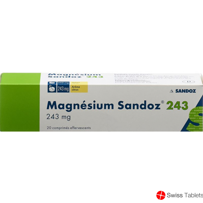 Magnesium Sandoz Brausetabletten 243mg Dose 20 Stück buy online