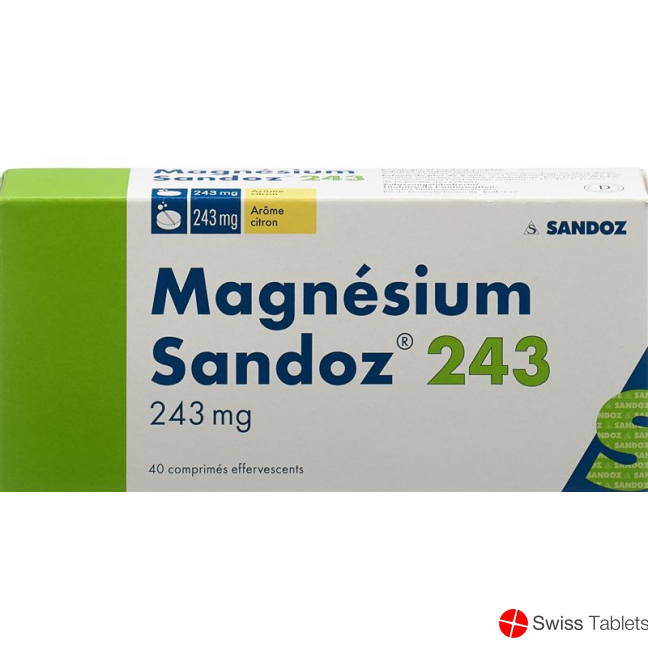 Magnesium Sandoz Brausetabletten 243mg (neu) Dose 40 Stück buy online