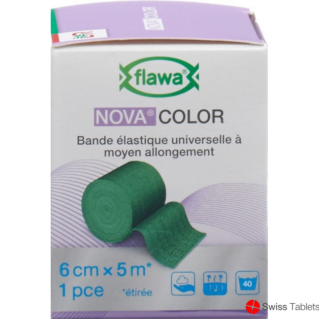 Flawa Nova Color Universalbinde 6cmx5m Grün buy online