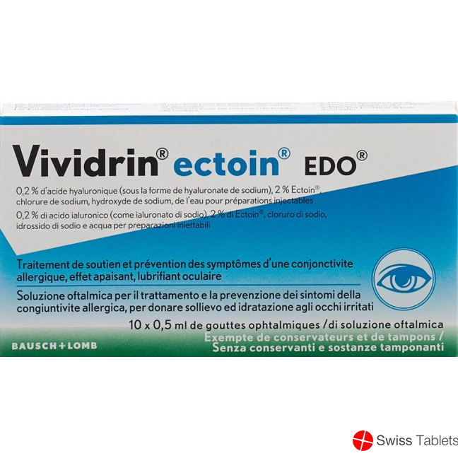 Vividrin Ectoin Edo Augentropfen 10 Monodosen 0.5ml buy online