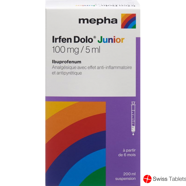 Irfen Dolo Junior Suspension 100mg/5ml Flasche 200ml buy online