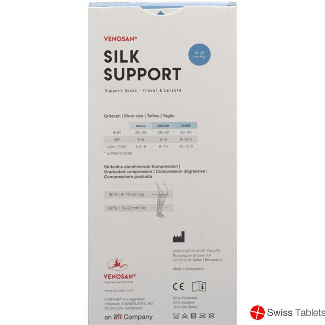 Venosan Silk A-d Support Socks S Silver 1 pair buy online