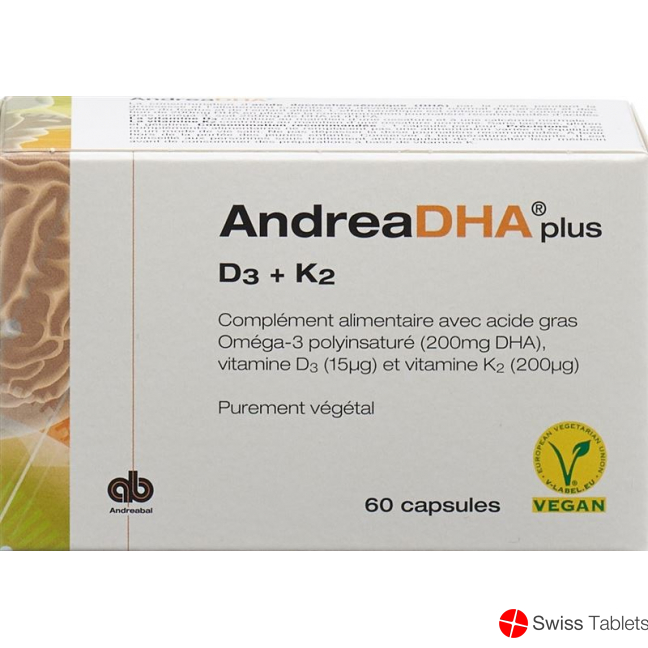 Andreadha Plus Omega-3 Vit D3+k2 Kapseln Vegan 60 Stück buy online