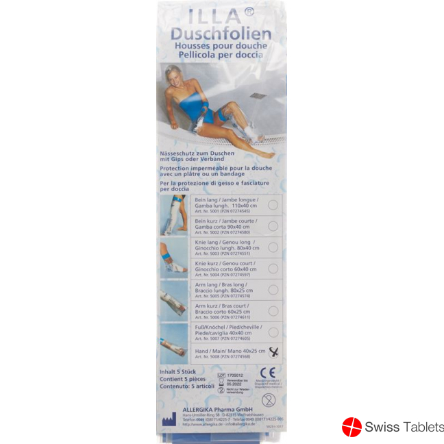 Illa Dusch Schutzfolie 40x25cm Hand Beutel 5 Stück buy online