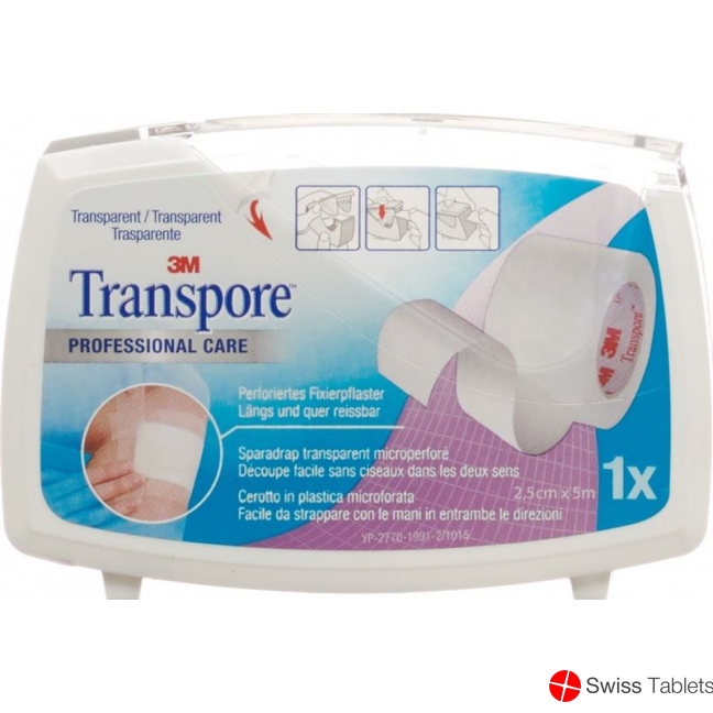 3M Transpore Fixierpflaster 25mm x 5m transparent buy online