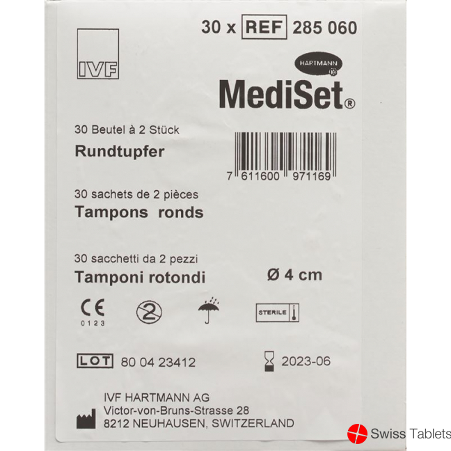 Mediset IVF Rundtupfer 4cm Steril 30 Beutel 2 Stück buy online