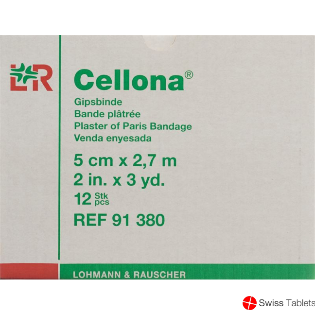 Cellona Gipsbinden 2.75mx5cm Feincremig 12 Stück buy online
