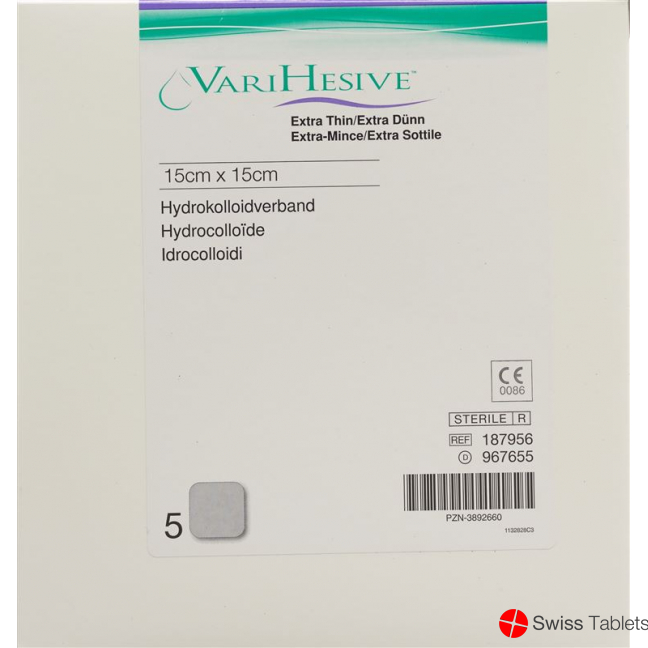 VariHesive Extra Dünn Hydrokolloidverband 15x15cm 5 Stück buy online VariHesive Extra Dünn Hydrokolloidverband 15x15cm 5 Stück buy online