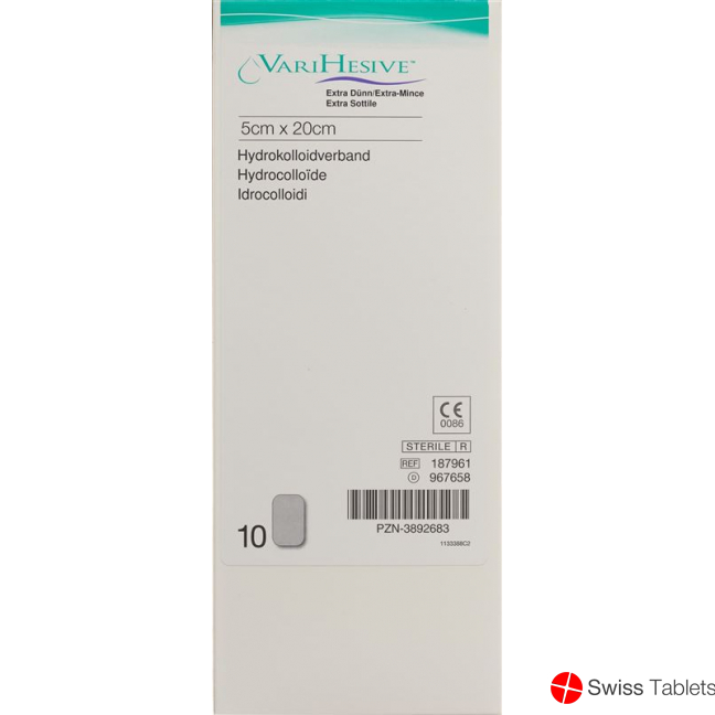 Varihesive Extra Dünn Hydrokolloidverband 5x20cm 10 Stück buy online