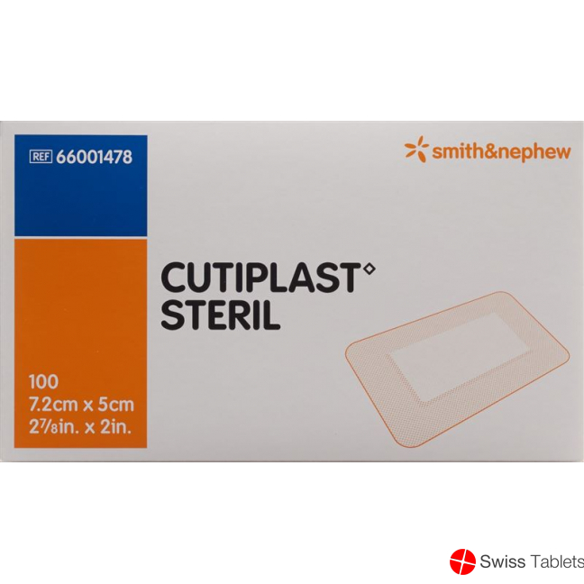 Cutiplast Steril Wundverband 7.2cmx5cm Weiss 100 Stück buy online