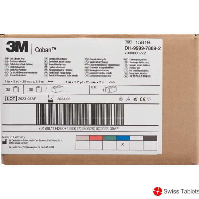 3M Coban Elastische Binde Blau 2.6cmx4.57m 30 Stück buy online
