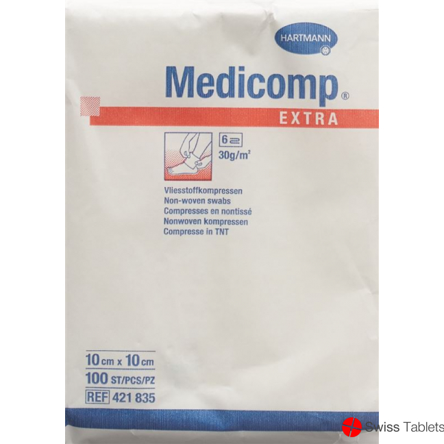 Medicomp Extra Vlieskompressen 10x10cm Nicht Steril 100 Stück buy online