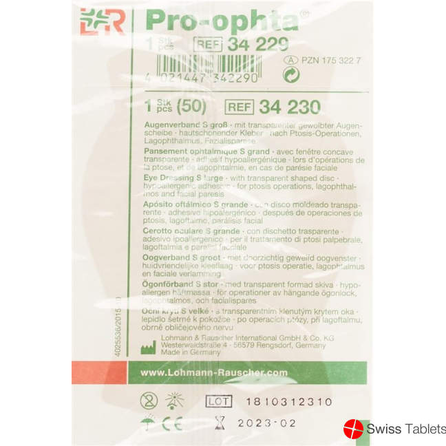 Pro-Ophta Augenverband S Durchsichtig Grösse L buy online
