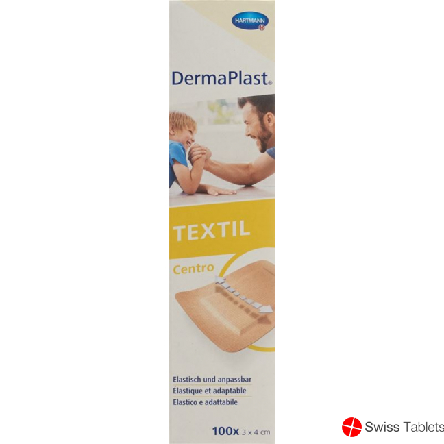 Dermaplast Textil Centro Strip 3cm x 4cm Skin-Coloured 100 Pieces buy online