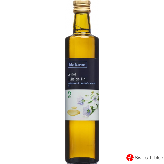Biofarm Leinöl Knospe Flasche 5dl buy online