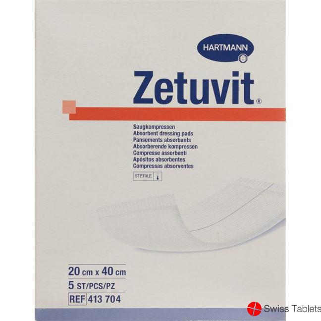 Zetuvit Absorptionsverband 20x40cm Steril 5 Stück buy online