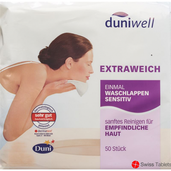 Duniwell Sanft Reinigende Einmal Waschlappen Sensitiv 50 Stück buy online