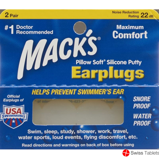 Macks Earplugs Transparent 2 pairs buy online