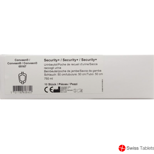 Conveen Security Plus Beinbeutel Unsteril 750ml 50cm 10 Stück buy online
