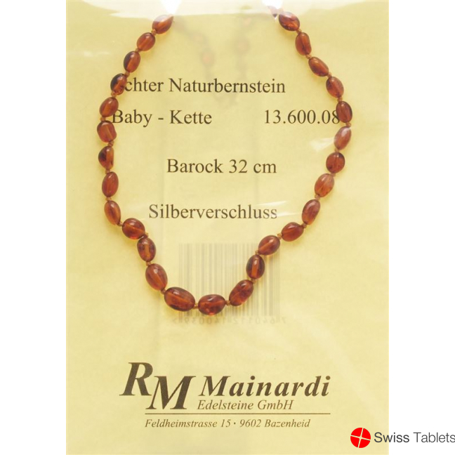 Mainardi Bernstein Babykette Barock 32cm Silberverschluss buy online