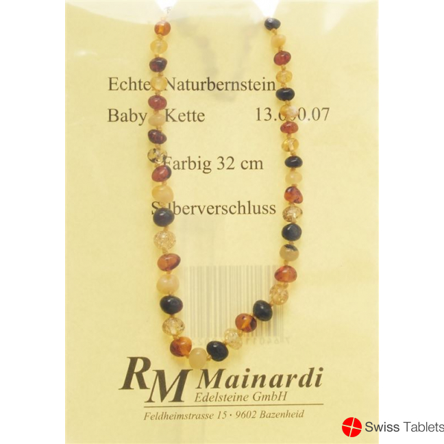Mainardi Bernstein Babykette Farbig 32cm Silberverschluss buy online